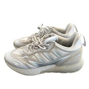 Adidas ZX Womens 7.5 Silver Gray Running Sneakers Y2K Techwear Athleisure